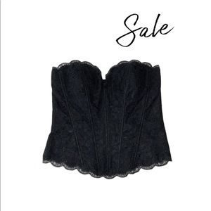 Rare Vintage VICKY TIEL Couture 1980’s/90’s Black Lace Corset Top